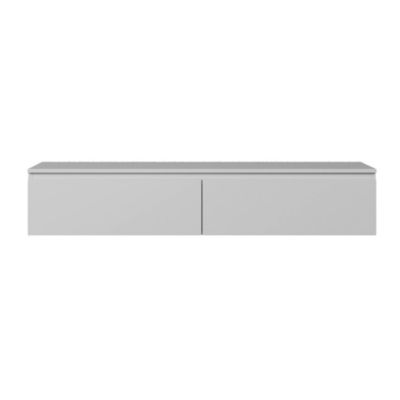Meuble TV suspendu 175 cm 2 portes grège BEMMI