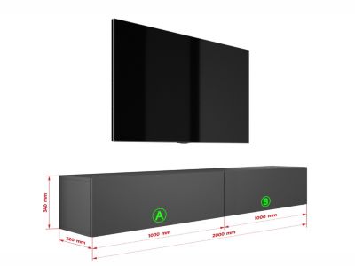 Meuble TV Suspendu, (2 X 100) X 34 X 32 Cm, Anthracite