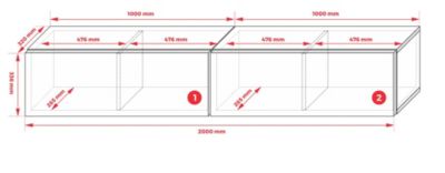 Meuble TV Suspendu, (2 X 100) X 34 X 32 Cm, Anthracite