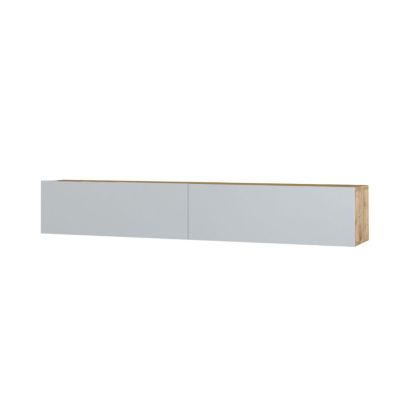 Meuble TV suspendu blanc et bois 180cm HYL