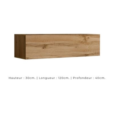 Meuble TV suspendu coloris chêne Wotan 120cm collection SWITCH.