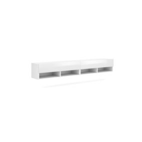 Meuble TV suspendu design CLUJ, 280 cm, couleur blanc