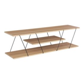 meuble tv tars chêne-noir 120x30x33 cm