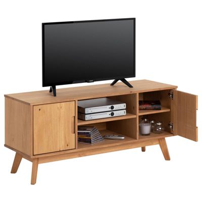 Meuble TV TIVOLI L 114 cm en bois massif - Finition laquée