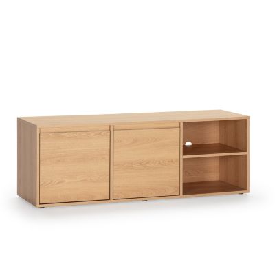 Meuble TV Tori 2 Portes 2 Trous, Couleur Chêne, 130 cm