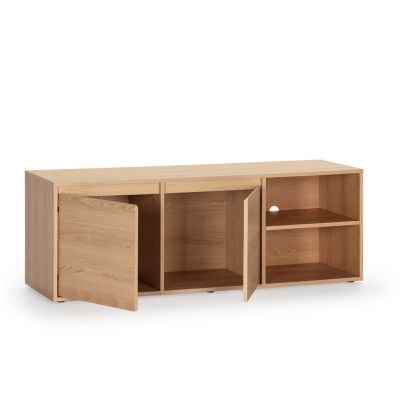 Meuble TV Tori 2 Portes 2 Trous, Couleur Chêne, 130 cm