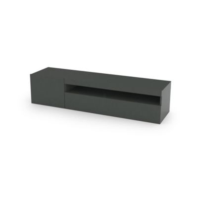 Meuble TV Turi, Buffet bas de salon, Base pour meuble TV, 100% Made in Italy, 150x40h37 cm, Anthracite Brillant