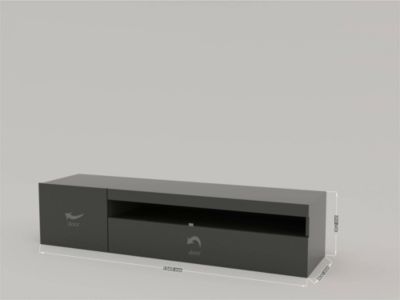 Meuble TV Turi, Buffet bas de salon, Base pour meuble TV, 100% Made in Italy, 150x40h37 cm, Anthracite Brillant