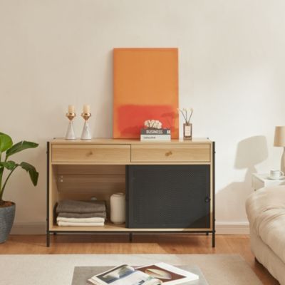 Meuble TV Tysnes 120 x 40 x 75 cm effet chêne noir en.casa