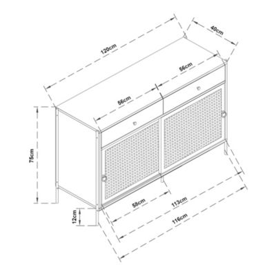 Meuble TV Tysnes 120 x 40 x 75 cm effet chêne noir en.casa
