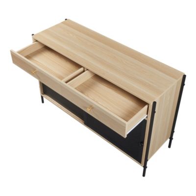 Meuble TV Tysnes 120 x 40 x 75 cm effet chêne noir en.casa