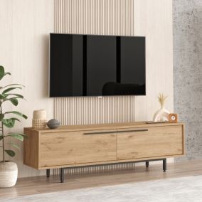 Meuble TV Urejovle 160 x 36 x 45 cm effet chêne noir en.casa