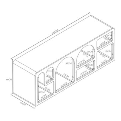 Meuble TV Vaagaa 140 x 40 x 48 cm blanc en.casa