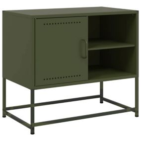 Meuble TV vert olive 68x39x60,5 cm acier - Prolenta Premium