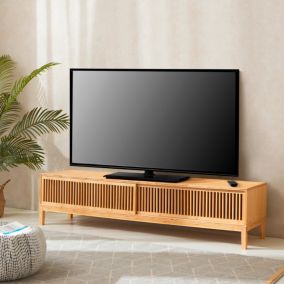 Meuble TV Videbæk bambou 140 x 40 x 38 cm naturel en.casa