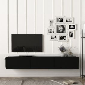 Meuble TV Vihti 180 x 31 x 29,5 cm noir en.casa