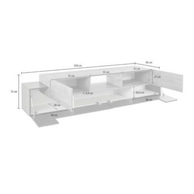 Meuble TV Vincenzo, Buffet bas de salon, Base pour meuble TV, 100% Made in Italy, 220x40h51 cm, Anthracite et Érable