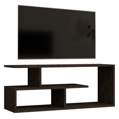 meuble tv waldo mélaminé noir-gris foncé 100x29,5x40 cm
