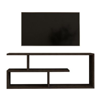 meuble tv waldo mélaminé noir-gris foncé 100x29,5x40 cm