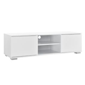 Meuble TV Werpen avec compartiments et portes  35 x 120 x 40 cm MDF Blanc en.casa