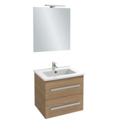 Meuble vasque 60 cm JACOB DELAFON Ola Up chêne avec miroir et spot