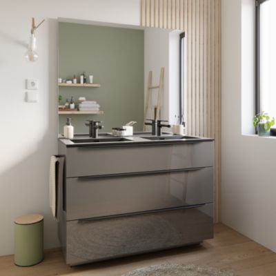 Plan double vasque 120 cm résine minérale INFINY