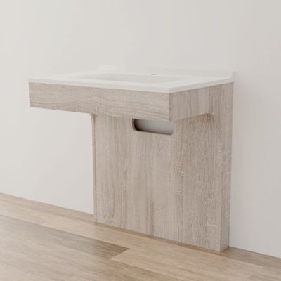 Meuble vasque ALTEA 80 cm avec miroir led Eleg plus et caisson roulant - Cambrian oak