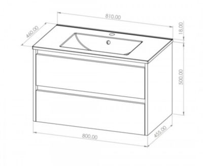 Meuble vasque JUPITER 3.0 Bois Foncé 80cm avec Miroir Reflet