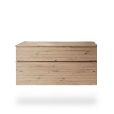 Meuble vasque suspendu effet chêne artisan l.120 cm + plan de toilette, Calao