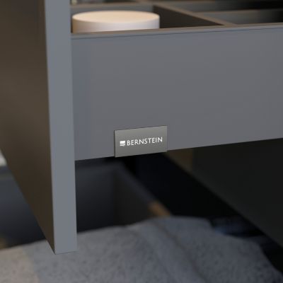Meuble vasque suspendu MDF Anthracite mat, lavabo fonte Blanc mat + trou robinet, poignée Anthracite mat 80x46x62cm - LAVOA