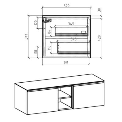 BERNSTEIN - Meuble Vasque Suspendu MDF Anthracite Mat, Lavabo Fonte Blanc Mat + Trou Robinet Poignee Chrome 100x46x62cm Lavoa 96915284