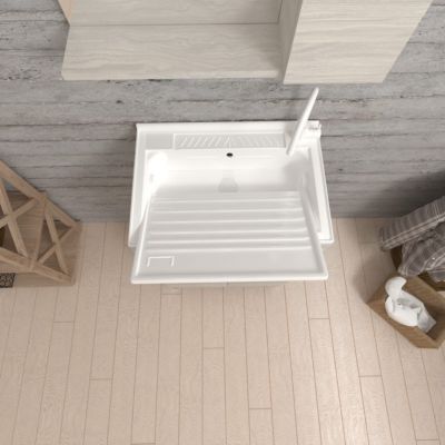 Meuble-Évier 50Cm Chêne Gris Avec Planche À Laver Amovible - Pratico