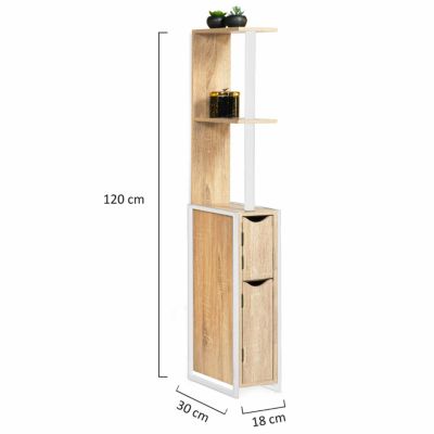 Buffet Cuisine 120cm DETROIT IDMarket - 6 Portes + Tiroir - Style Industriel Bois Et Métal - Rangement XXL