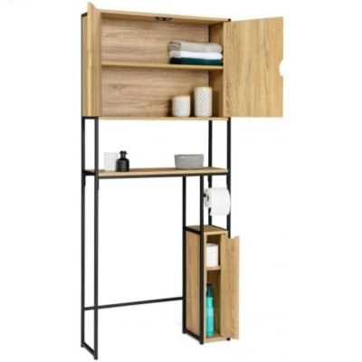 Meuble WC 3 en 1 avec armoires de rangement design industriel