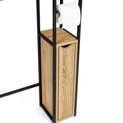 Meuble WC 3 en 1 avec armoires de rangement design industriel