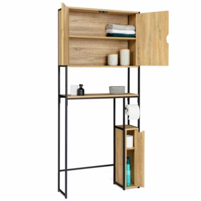 Meuble WC 3 en 1 avec armoires de rangement DETROIT design industriel