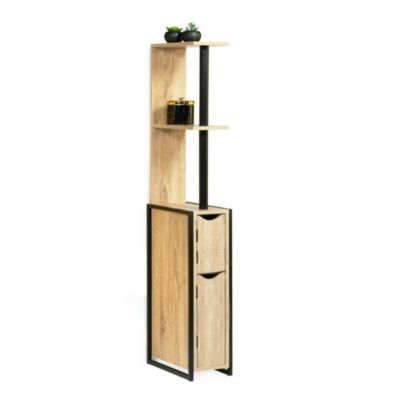 Meuble WC en bois et métal - 18 x 30 x 119 cm - FACILITYS