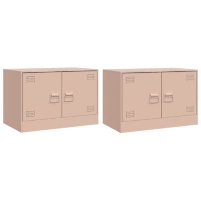 Meubles TV 2 pcs rose 67x39x44 cm acier - Prolenta Premium