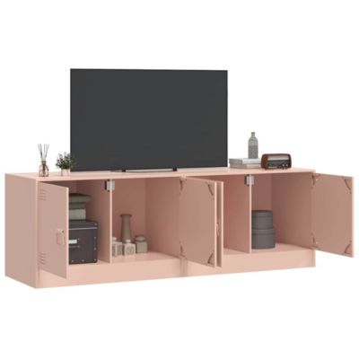 Meubles TV 2 pcs rose 67x39x44 cm acier - Prolenta Premium