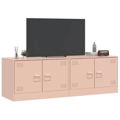 Meubles TV 2 pcs rose 67x39x44 cm acier - Prolenta Premium