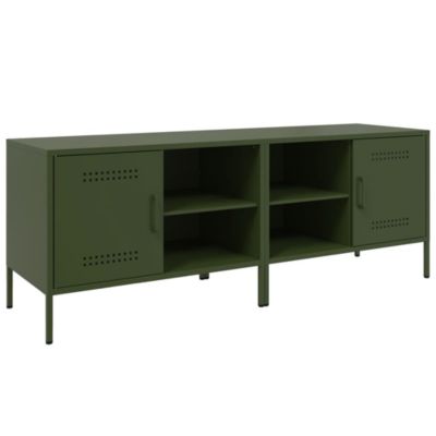 Meubles TV 2 pcs vert olive 68x39x50,5 cm acier - Prolenta Premium