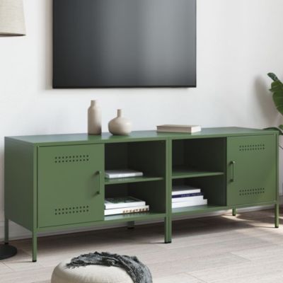 Meubles TV 2 pcs vert olive 68x39x50,5 cm acier - Prolenta Premium