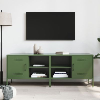 Meubles TV 2 pcs vert olive 68x39x50,5 cm acier - Prolenta Premium