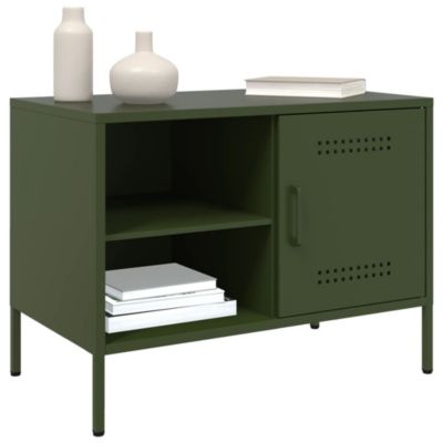 Meubles TV 2 pcs vert olive 68x39x50,5 cm acier - Prolenta Premium