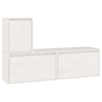 Meubles TV 3 pcs Blanc Bois massif de pin - Prolenta Premium