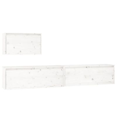 Meubles TV 3 pcs Blanc Bois massif de pin - Prolenta Premium