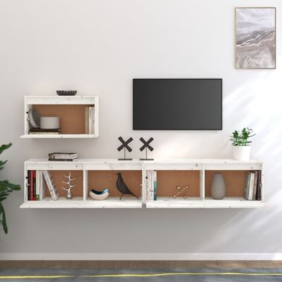 Meubles TV 3 pcs Blanc Bois massif de pin - Prolenta Premium