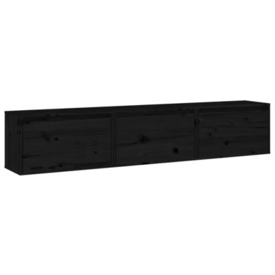 Meubles TV 3 pcs Noir Bois massif de pin - Prolenta Premium