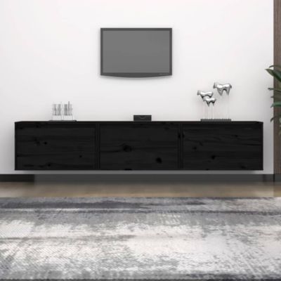 Meubles TV 3 pcs Noir Bois massif de pin - Prolenta Premium