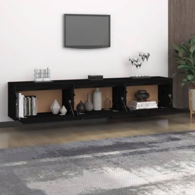 Meubles TV 3 pcs Noir Bois massif de pin - Prolenta Premium